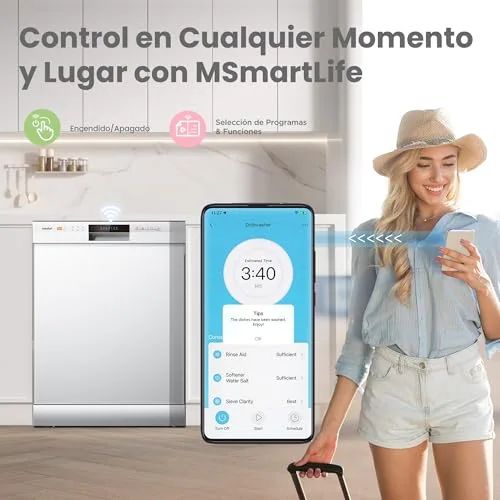 Comfee ▫️ ' CDWPF1201PW Máquina de lavar louça de 60 cm, instalação livre, 12 serviços, Wi-Fi 5