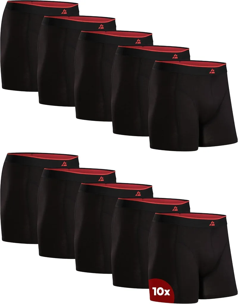 DANISH ENDURANCE ▫️ Cuecas Boxer de Bambu para Homem, com ou sem abertura, Suaves e Elásticas, Embalagens de 3, 6 ou 10 Unidades - Boxer para Homem, Roupa Interior