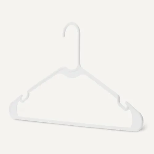 Amazon Basics ▫️ Cabides de plástico para roupa, tamanho adulto, cor branca, embalagem de 50 unidades 3