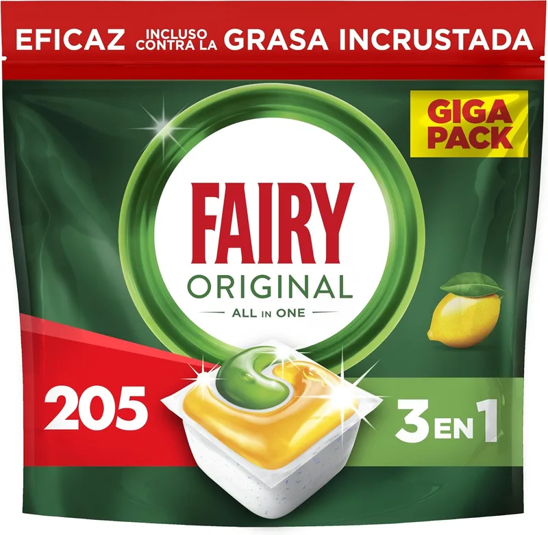 FAIRY ▫️ Original TodoEm1 Cápsulas para Máquina de Lavar Louça com Aroma a Limão, 5x41 Cápsulas
