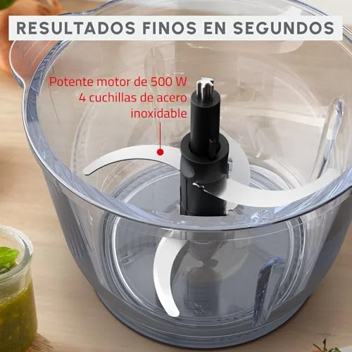 Moulinex ▫️ Choppeo, Picador elétrico de 500 W, copo de vidro de 2 L (capacidade útil de 1 L) 5