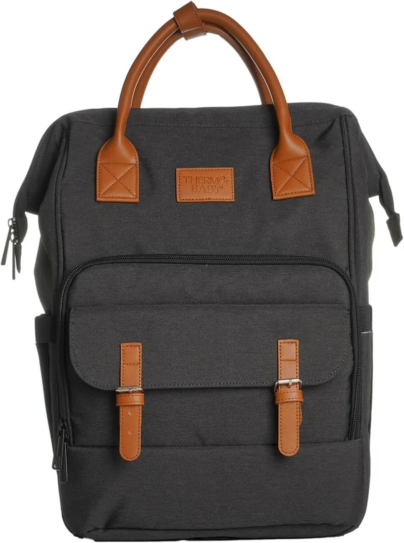 Thermobaby ▫️ Mochila-mudador ESCAPADE - Mochila-mudador para bebé - Mochila com trocador para bebés, meninos e meninas - Confortável - Prática para sair com o bebé - Cinza escuro