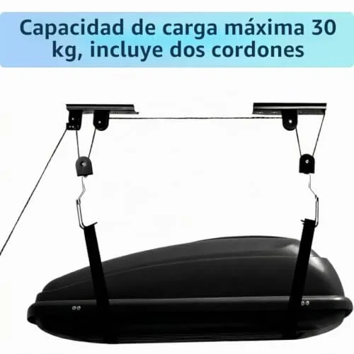 QWORK ▫️ ® Elevador de Bicicletas, Suporte para Bicicletas com capacidade de carga de 30 kg e duas correias de suspensão, Elevador de Bicicletas, para montagem no teto 3