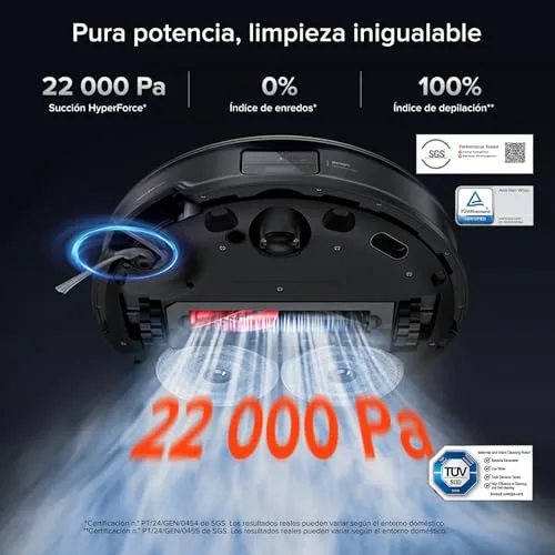 roborock ▫️ Saros 10R Aspirador robô com 22 000 Pa de sucção e esfregona, corpo ultrafino de 7,98 cm, capacidade para superar obstáculos de até 4 cm, sem emaranhamento, FlexiArm Riser, esvaziamento automático, secagem com ar quente, preto 2
