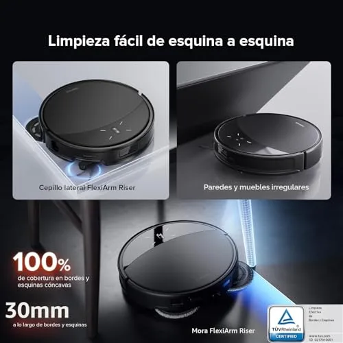 roborock ▫️ Saros 10R Aspirador robô com 22 000 Pa de sucção e esfregona, corpo ultrafino de 7,98 cm, capacidade para superar obstáculos de até 4 cm, sem emaranhamento, FlexiArm Riser, esvaziamento automático, secagem com ar quente, preto 6