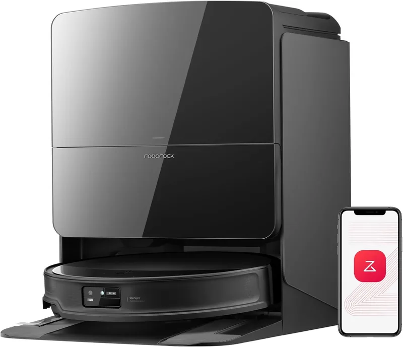 roborock ▫️ Saros 10R Aspirador robô com 22 000 Pa de sucção e esfregona, corpo ultrafino de 7,98 cm, capacidade para superar obstáculos de até 4 cm, sem emaranhamento, FlexiArm Riser, esvaziamento automático, secagem com ar quente, preto