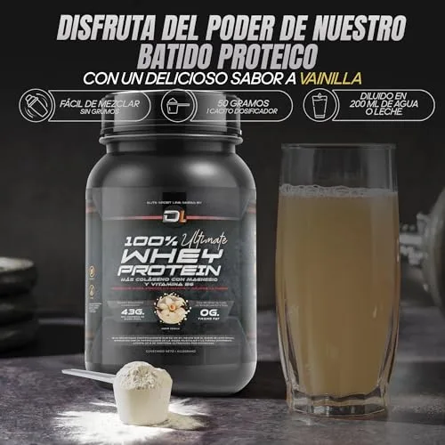 Healthy FUSION ▫️ Proteína de soro de leite | Proteína em pó com colagénio, magnésio e aminoácidos | Aumenta a massa muscular | Contribui para o desenvolvimento e a recuperação muscular | Proteína de fácil digestão | Sabor a baunilha, 1 kg 5