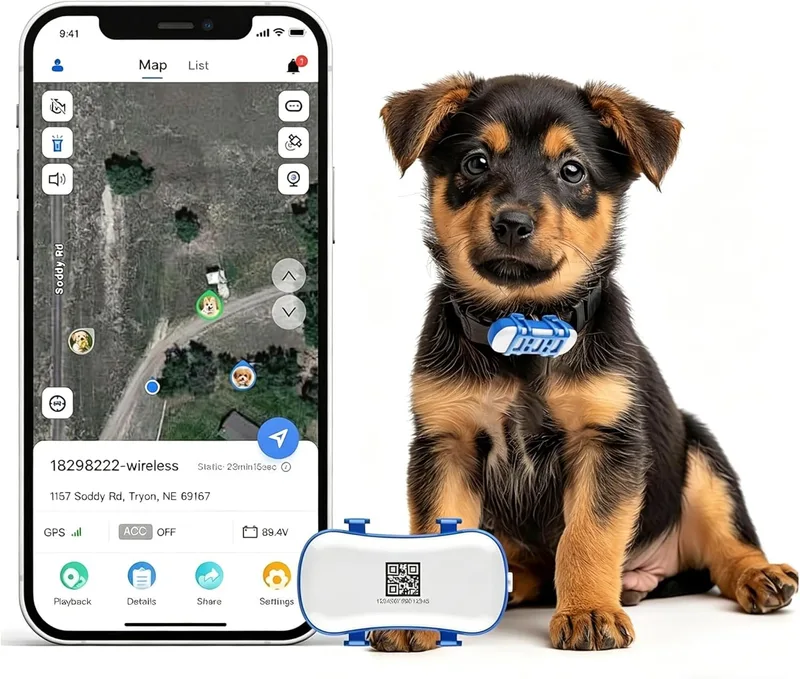 wanwaytech ▫️ Localizador GPS para animais de estimação, localizador GPS para cães, localização por satélite 4G em direto, vários alertas inteligentes, monitor de atividade totalmente à prova de água, alcance ilimitado