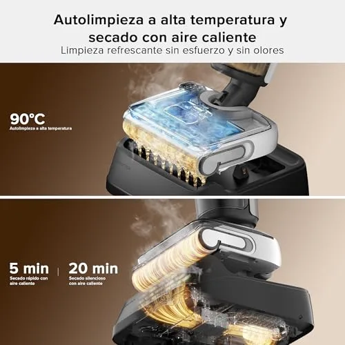 roborock ▫️ F25 Bx Aspirador-esfregona sem fios, 20 000 Pa em limpeza a seco e a húmido, autolimpeza a alta temperatura a 90 °C, Secagem Rápida em 5 Min, Limpeza de Bordas, Design Plano de 180°, Sensor Inteligente 5