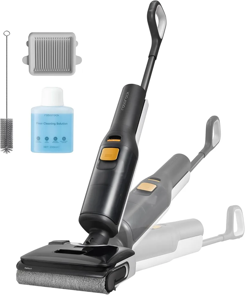 roborock ▫️ esfregona de vácuo sem fios F25 Bx, 20.000Pa húmida e seca, auto-limpeza a alta temperatura até 90 °C, secagem rápida em 5 minutos, limpeza das extremidades, design plano de 180°, sensor inteligente, sensor inteligente, fácil de utilizar, fácil de limpar, fácil de limpar, fácil de limpar