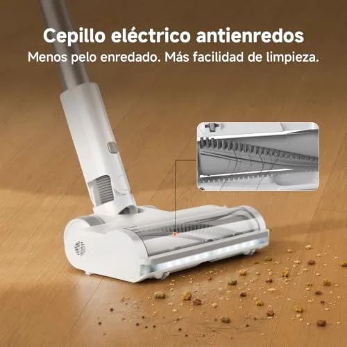 Xiaomi ▫️ Aspirador sem fios G20, 25 kPa / 150 AW, 60 min de autonomia, filtragem de 99,9%, com luz frontal para deteção de pó, ideal para pisos duros, tapetes e pêlos de animais de estimação, branco 4