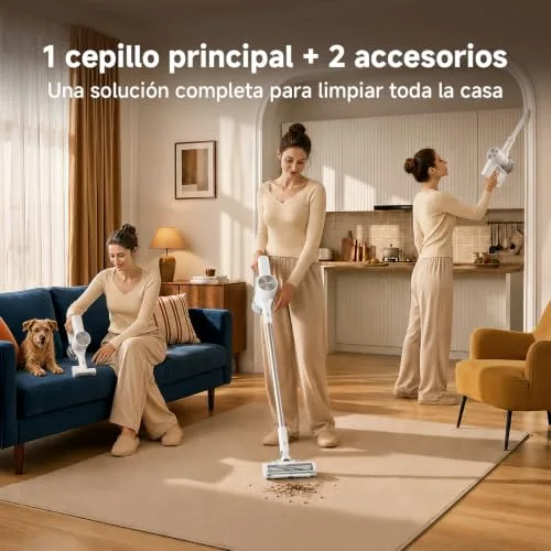 Xiaomi ▫️ Aspirador sem fios G20, 25 kPa / 150 AW, 60 min de autonomia, filtragem de 99,9%, com luz frontal para deteção de pó, ideal para pisos duros, tapetes e pêlos de animais de estimação, branco 6