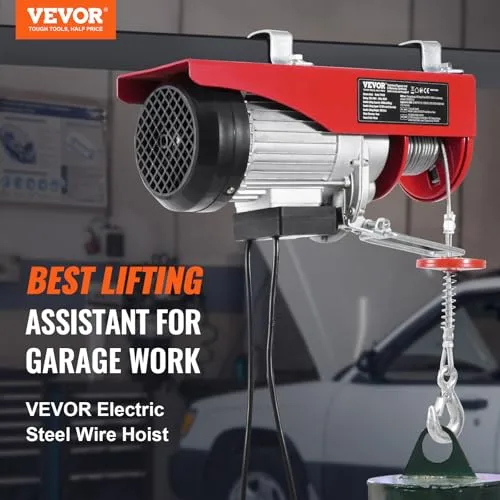 VEVOR ▫️ Talha Elétrica Capacidade de 400 kg Guincho Elétrico 230 V Controlo Remoto com Cabo de 4,2 m Eslingas Simples e Duplas Paragem de Emergência Talha Elevatória para Garagem, Armazém, Fábrica 2