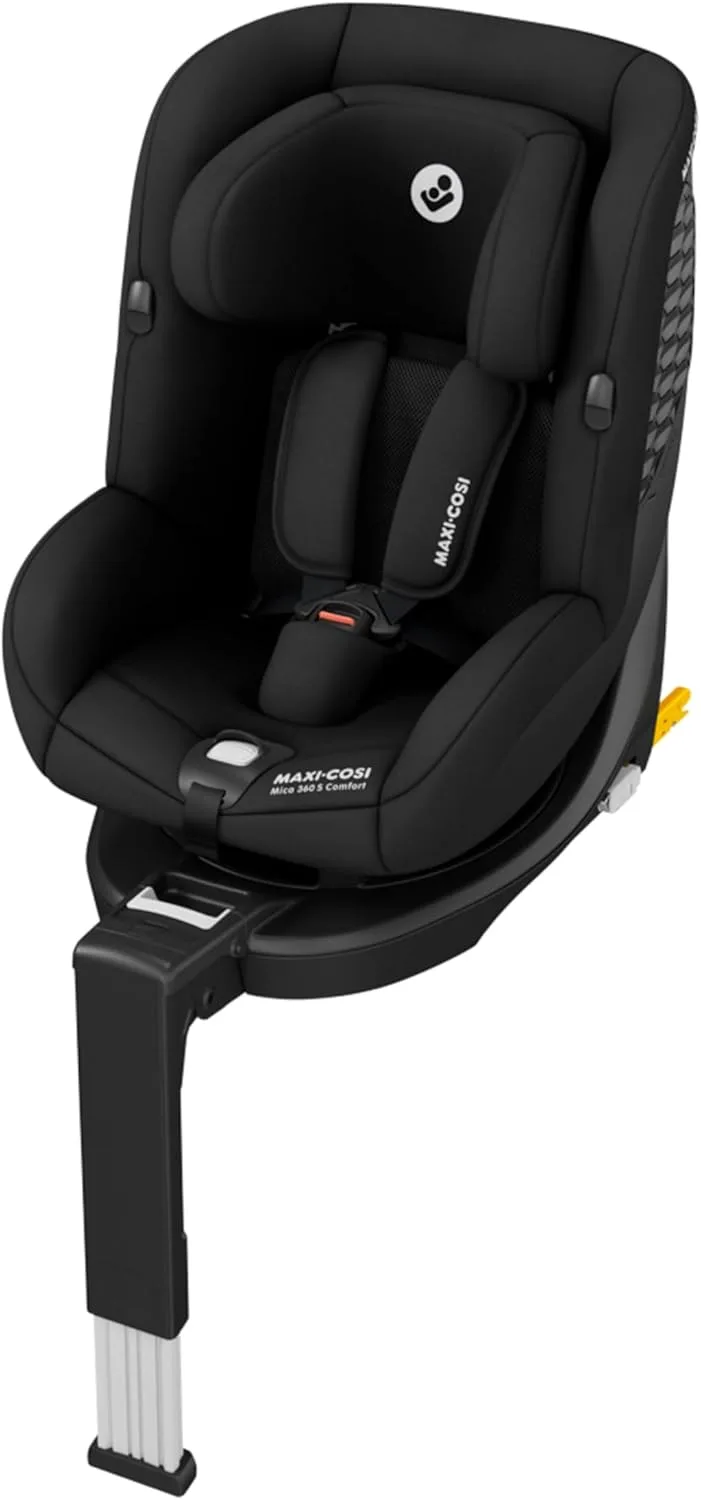 Maxi-Cosi Mica 360 S Comfort, Cadeira Auto 360 Giratória, ISOFIX, 0-4 Anos (40-105cm), FlexiSpin Giratória, 5 Posições de Reclinação, Proteção G-CELL, Arnês de Fácil Ajuste, Tecido Respirável, Preto Autêntico