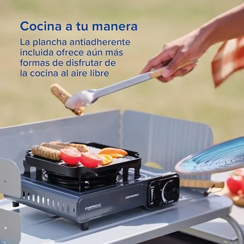 CAMPINGAZ ▫️ Camp Bistro 3 Fornelli Piastra Combo | Fogão de campismo com 1 queimador | 2200 Watt | Fogão de exterior compacto e portátil | Inclui bolsa de transporte para facilitar o transporte | Preto 2