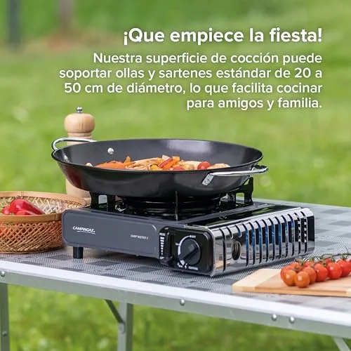 CAMPINGAZ ▫️ Camp Bistro 3 Fornelli Piastra Combo | Fogão de campismo com 1 queimador | 2200 Watt | Fogão de exterior compacto e portátil | Inclui bolsa de transporte para facilitar o transporte | Preto 3