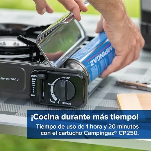 CAMPINGAZ ▫️ Camp Bistro 3 Fornelli Piastra Combo | Fogão de campismo com 1 queimador | 2200 Watt | Fogão de exterior compacto e portátil | Inclui bolsa de transporte para facilitar o transporte | Preto 5