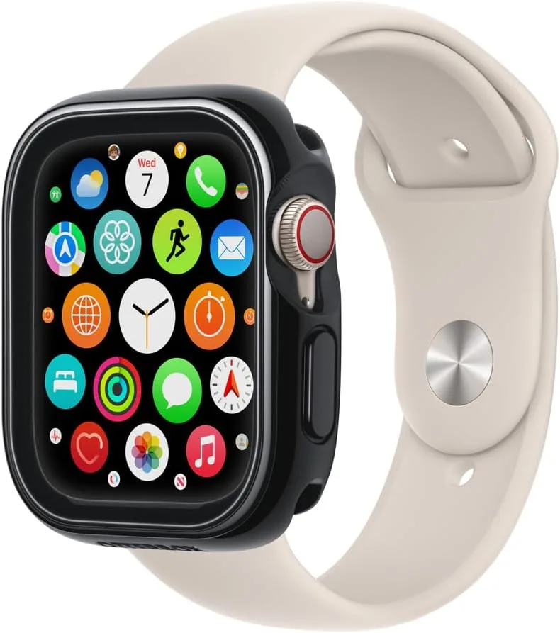 Otterbox Watch Bumper para Apple Watch Series 9/8/7-45 mm, à prova de choque, à prova de queda, capa protetora elegante para Apple Watch, protege o ecrã e as extremidades, Obsidian