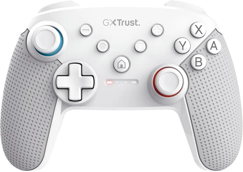 GXTrust ▫️ Trust GXT 1246W Controlador Nintendo Switch sem fios com Bluetooth, vibração de choque duplo, sensor de controlo, função turbo, 15h de tempo de reprodução, controlador para Nintendo Switch, Lite, OLED, branco