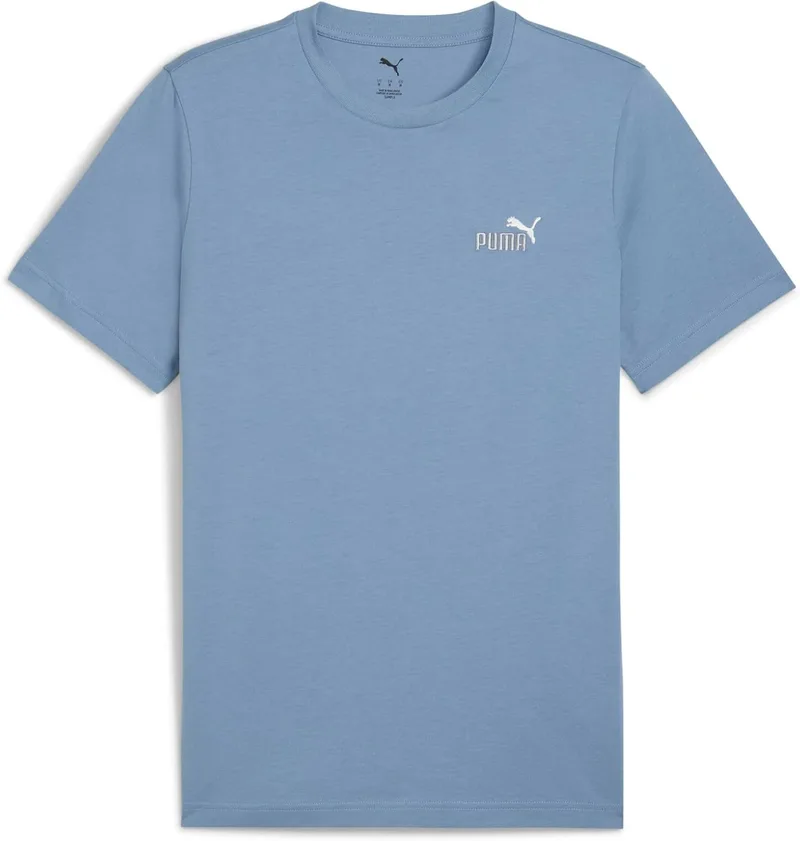 PUMA ▫️ ESS 2 Camiseta unissexo para adulto com logótipo em duas cores, tamanho pequeno, n.º 1