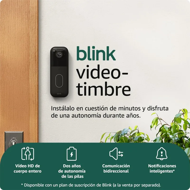 Blink ▫️ Sistema de videoporteiro | Vídeo HD de corpo inteiro, autonomia de dois anos, configuração simples, IP65 | Módulo de sincronização básico incluído | Preto