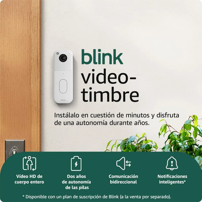 Blink ▫️ Sistema de videovigilância (última geração) | Vídeo HD de corpo inteiro, bateria com duração de dois anos, configuração fácil, IP-65 | Módulo de sincronização básico incluído | Branco