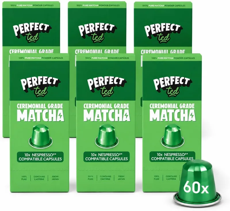 Perfect Ted ▫️ PerfectTed Cápsulas de Matcha Original, compatíveis com Nespresso (60 unidades)