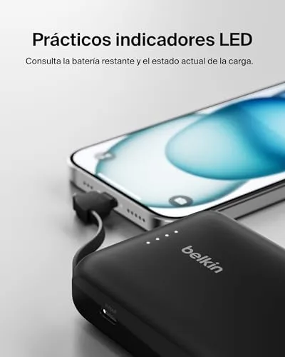Belkin ▫️ Bateria externa BoostCharge de 10 000 mAh com cabo USB-C - Preto 6