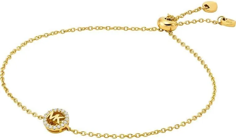 Michael Kors ▫️ Pulseira para mulher, em metal dourado com pedras semipreciosas e fecho deslizante