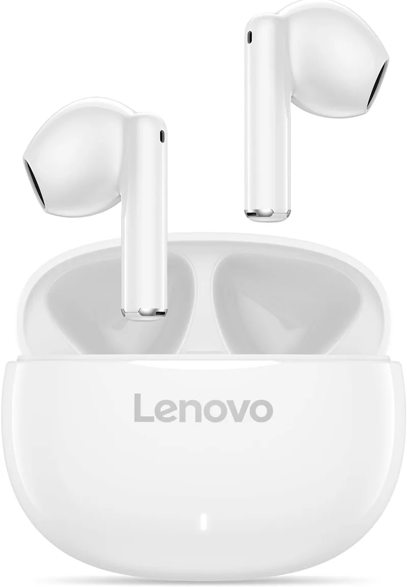 Lenovo ▫️ E310 Auscultadores estéreo sem fios verdadeiros (sem fios, sensor tátil, porta tipo C, distância de transmissão de 10 m, cancelamento de ruído ambiente, Bluetooth 5.3) - Branco