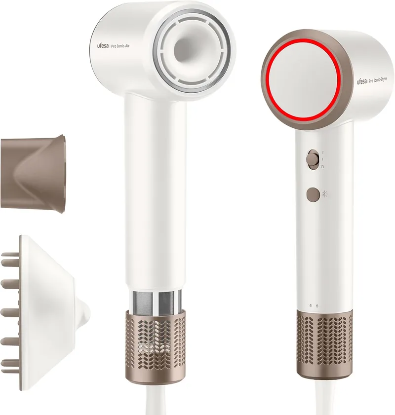 Ufesa ▫️ Secador de cabelo com ar iónico Pro, 110.000 RPM, secador de cabelo profissional, controlo inteligente da temperatura, forte fluxo de ar 22 m/s, ultra-silencioso, tecnologia de iões negativos, secador iónico