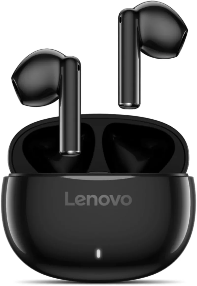 Lenovo ▫️ Auscultadores E310 True Wireless Stereo (sem fios, sensor tátil, porta Type-C, alcance de transmissão de 10 m, cancelamento de ruído ambiente, Bluetooth 5.3) – Cor: Preto