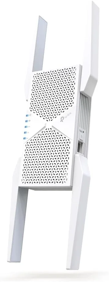 TP-Link ▫️ RE655BE - Repetidor Wi-Fi 7 de três bandas BE9300, até 5764 Mbps (6 GHz) + 2882 Mbps (5 GHz) + 688 Mbps (2,4 GHz), EasyMesh, 1 porta LAN de 2,5 Gigabit, 4 antenas externas, WPAA