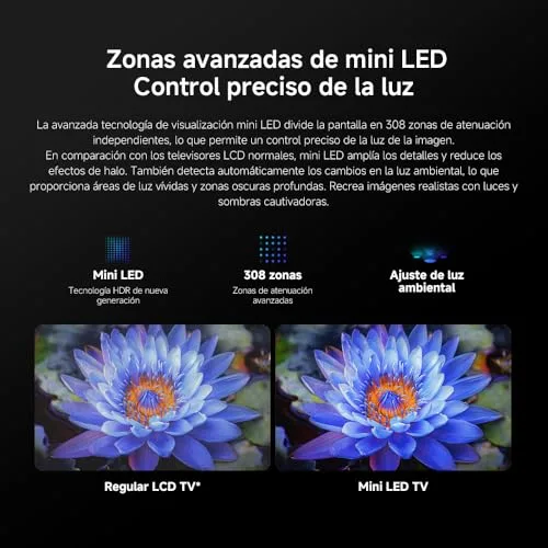 Xiaomi ▫️ TV S Mini 55", Design sem bordas, Google TV, QD-Mini LED, 1200 nits de brilho máximo, Alta taxa de atualização 4K de 144 Hz, Ultra fluido para jogos, Dolby Vision IQ e Dolby Atmos, Google Assistant 4