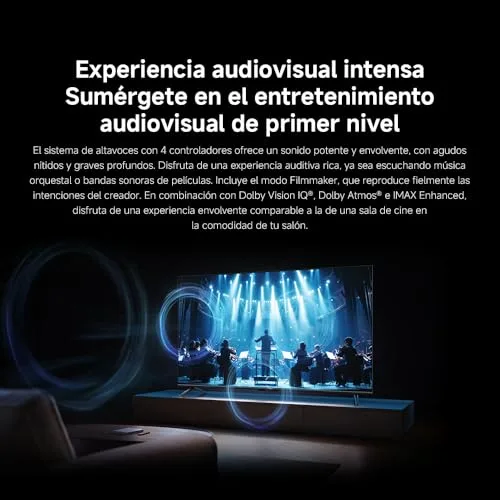 Xiaomi ▫️ TV S Mini 55", Design sem bordas, Google TV, QD-Mini LED, 1200 nits de brilho máximo, Alta taxa de atualização 4K de 144 Hz, Ultra fluido para jogos, Dolby Vision IQ e Dolby Atmos, Google Assistant 7