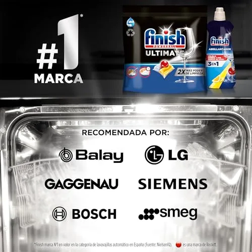 Finish ▫️ Powerball Ultimate All in 1 Pastilhas para a máquina de lavar louça, aroma a limão, 32 7