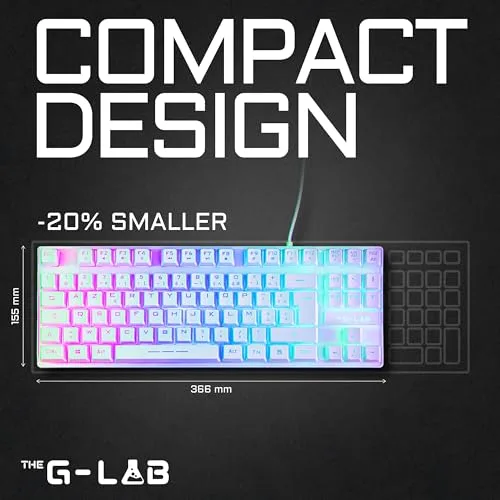 The G-Lab ▫️ Keyz Caesium TKL - Teclado para jogos com 87 teclas RGB branco, QWERTY ES 2