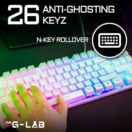 The G-Lab ▫️ Keyz Caesium TKL - Teclado para jogos com 87 teclas RGB branco, QWERTY ES 3