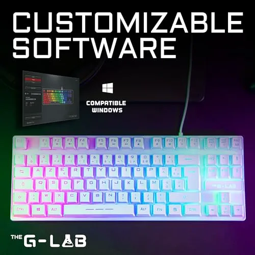 The G-Lab ▫️ Keyz Caesium TKL - Teclado para jogos com 87 teclas RGB branco, QWERTY ES 4