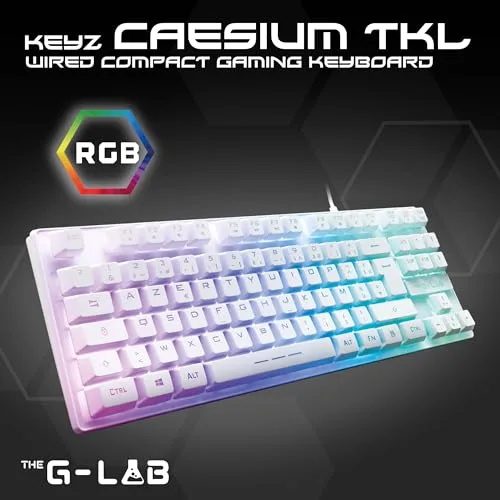 The G-Lab ▫️ Keyz Caesium TKL - Teclado para jogos com 87 teclas RGB branco, QWERTY ES 6