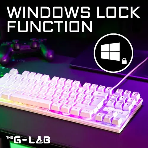 The G-Lab ▫️ Keyz Caesium TKL - Teclado para jogos com 87 teclas RGB branco, QWERTY ES 7