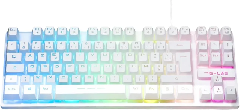 The G-Lab ▫️ Keyz Caesium TKL - Teclado para jogos com 87 teclas RGB branco, QWERTY ES