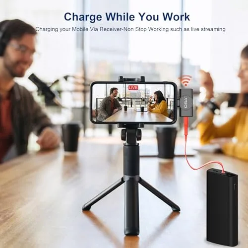 OSA ▫️ Microfone de lapela para iPhone 15/16 e Android, mini microfone de lapela com USB-C, sem fios, bateria com 40 horas de autonomia para gravação de vídeo, entrevistas, podcasts, YouTube e vlogs 5