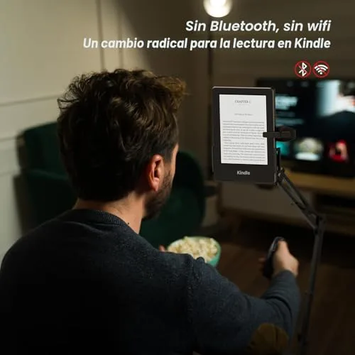 YAWFIER ▫️ Comando à distância para Kindle Paperwhite, Oasis e Kobo eReaders - Acessórios, dispositivo para virar páginas para telemóveis Kindle, Android, iOS e tablets; leitura, romances, banda desenhada, tirar fotografias (preto mate) 2