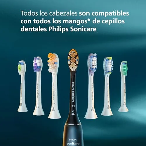 PHILIPS ▫️ Sonicare W2 Optimal White, cabeças de escova de dentes de substituição originais, pretas, embalagem de 8, HX6068/88 7