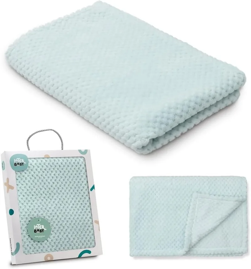 Interbaby ▫️ Manta para recém-nascido Porcorn, extra macia, confortável, quente, 80x110cm, unissexo, para berços, carrinhos de bebé, carrinhos de passeio