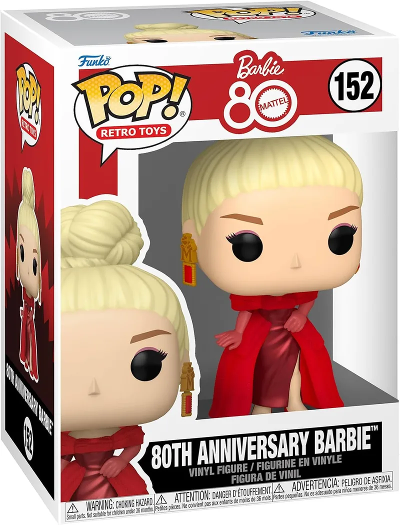 POP ▫️ Funko Vinyl: Brinquedo Retro - Barbie do 80.º Aniversário da Mattel