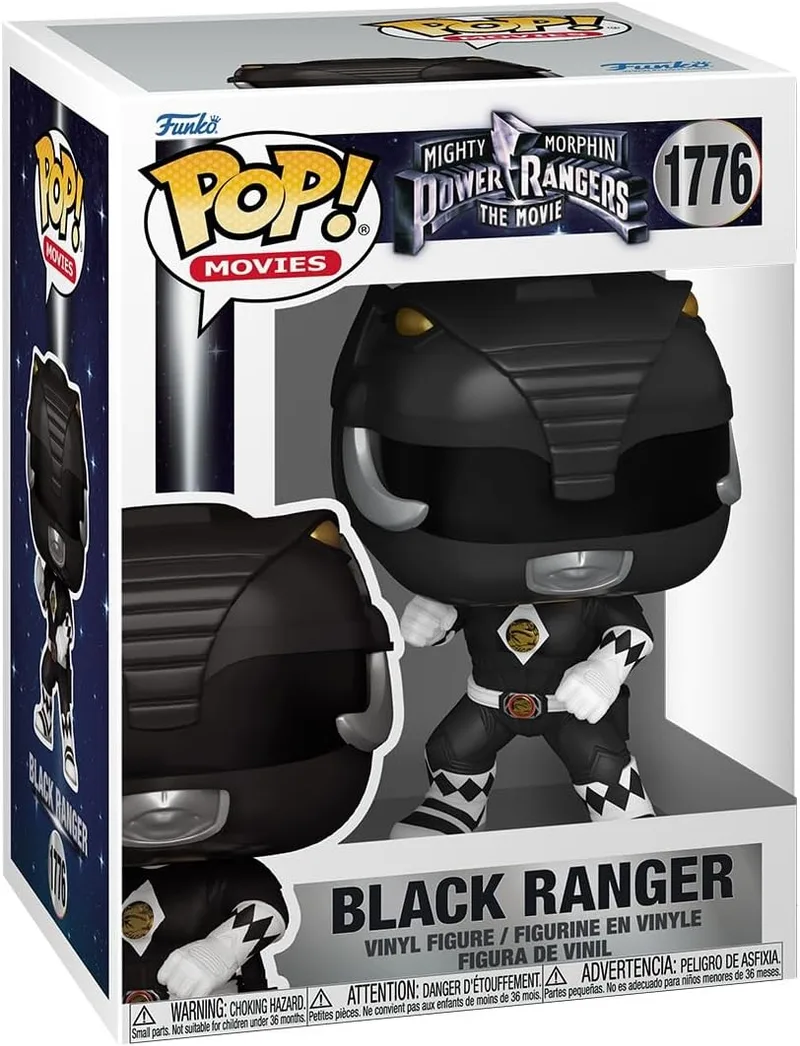 Funko ▫️ Pop! Movies: Mighty Morphin Power Rangers Movie - Black Ranger | Produtos oficiais de super-heróis - Figura de vinil colecionável para decoração - Presente geek de aniversário