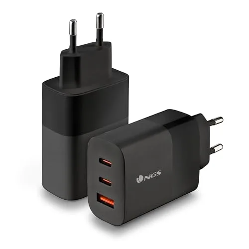 NGS ▫️ Bud 65W - Carregador de parede GAN de 65 W, 3 portas: 2 USB-C + USB-A 7