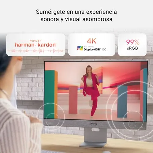 ASUS ▫️ ZenScreen Smart MS27UC - Monitor IPS UHD (3840 x 2160) de 27 polegadas com 99% de cobertura sRGB, Google TV, altifalantes Harman Kardon, USB Tipo C (90 W PD), HDMI, DisplayPort e concentrador USB 3